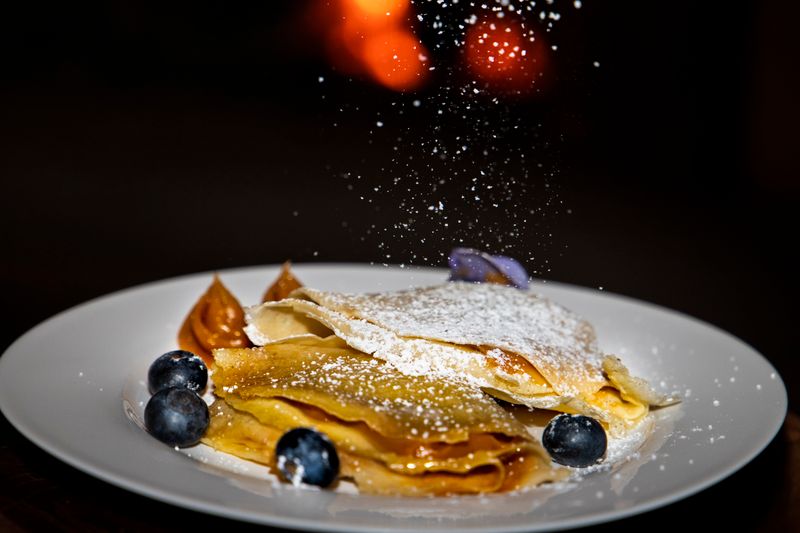Nutella dessert calzone with powdered sugar at Marcos