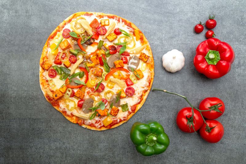 marcos veggie pizza combo with fresh vegetables